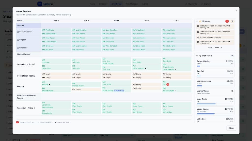 SuperGP rota planner